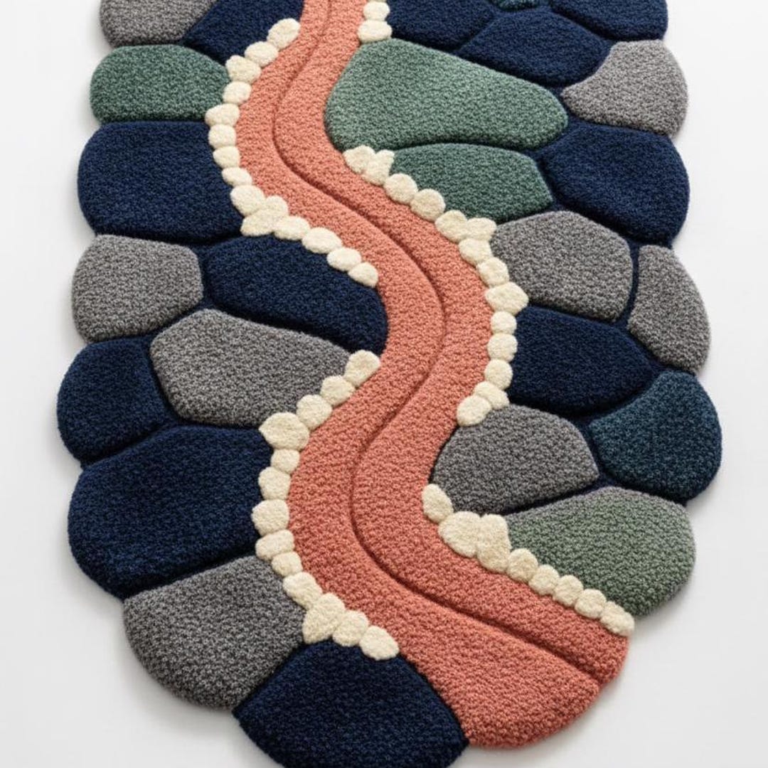 Crystalriver Rug Nature Inspired River Rug, Flowing River Rug, Living Room, Bedroom, Non ...