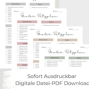 Putzplan Bundle Printable PDF | Cleaning Planner Set | 4 Reinigungspläne Minimalistisch | Haushalt Planer | Cleaning Schedule A4
