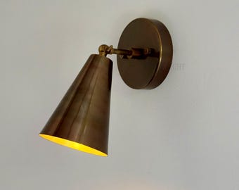 Messing Kegel Wandleuchte - Mid Century Modern Beleuchtung