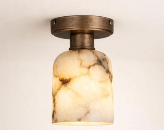 Alabaster Deckenleuchte Leuchte | Marmor Stein Lampe | Luxus Wohnkultur, Badezimmer Flur Lichter