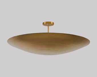 Moderne handgefertigte Messingschale Deckenleuchte | Minimalistische Luxus-Deckenleuchte