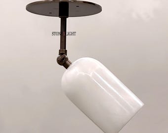 Alabaster Stein Deckenstrahler | Verstellbare Messing-Einfassung