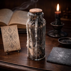 Banishment Spell Jar • Protection and Removal Ritual • Black and White Wax Sealed Witch Bottle