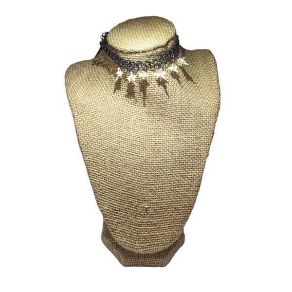 Rattlesnake vertebrae on tattoo choker necklace