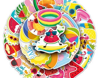 Funny Summer Graffiti Sticker Beach Decal Laptop Phone Guitar Skateboard Waterproof 10/30/50PCS