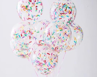 10 ballons en latex crème glacée, décoration de fête d'anniversaire, confettis pour baby shower, paillettes et longues bandes