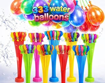 Water Balloons 111pcs Fast Fill Summer Water Bombs, Pool Party Outdoor Game Kids Splash Toy Water Balloon Fight Beach Party Favor Summer Fun