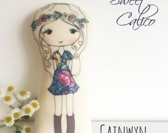 Sewing pattern to make Cainwyn and friends dolls, fashion, boho, decor, softie, cushion,