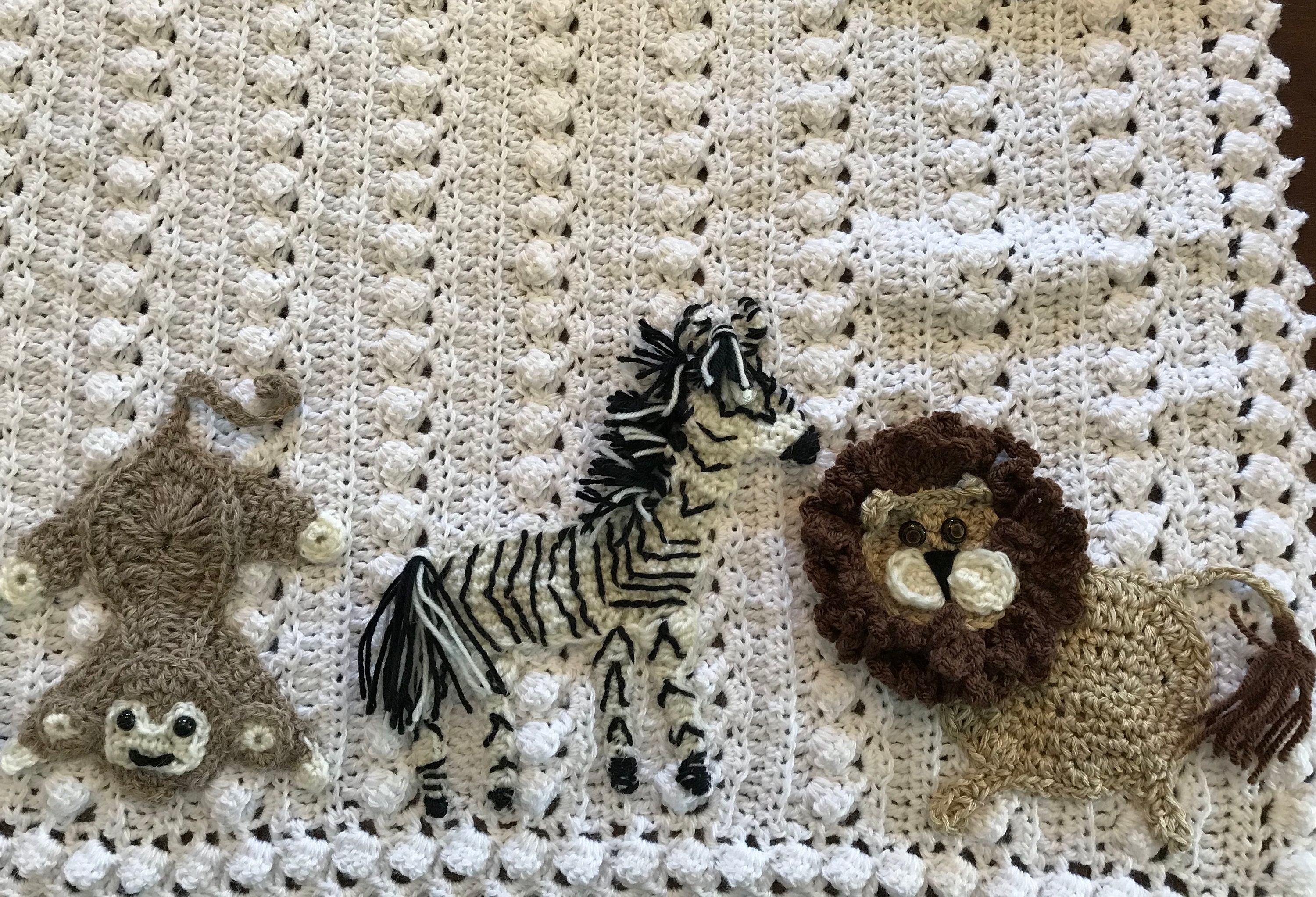 Crochet baby blanket Safari junglewoodlandzoonautical Etsy