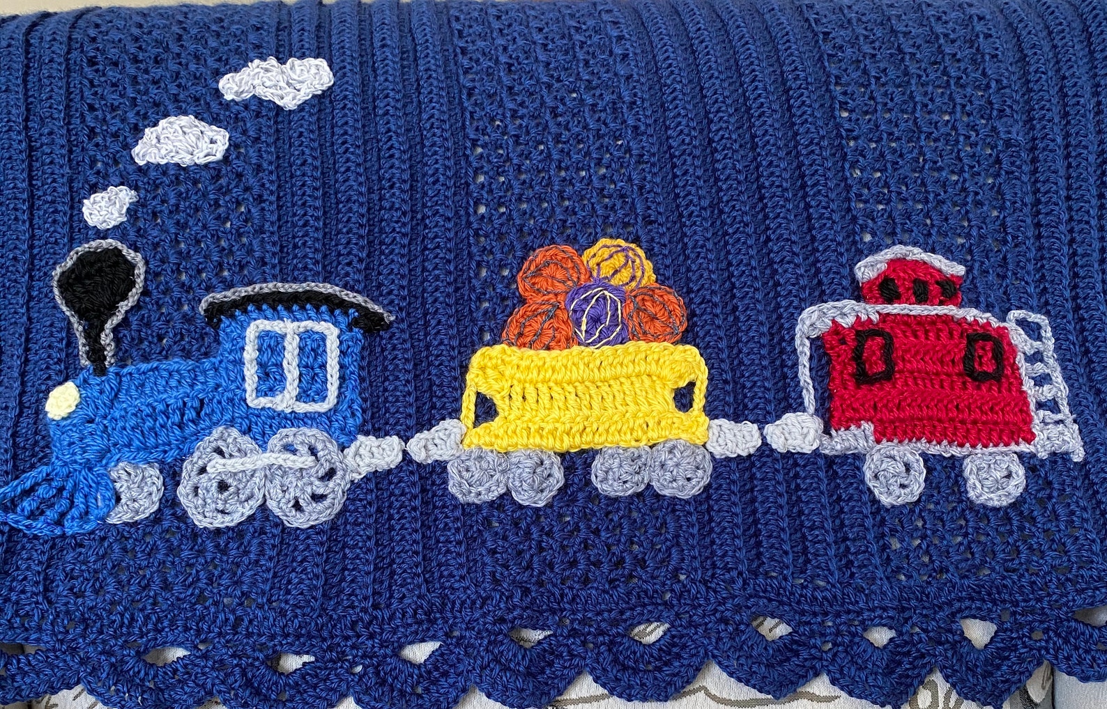 Hand Crochet Train Baby Blanket 2 Sizes Your Choice of Etsy