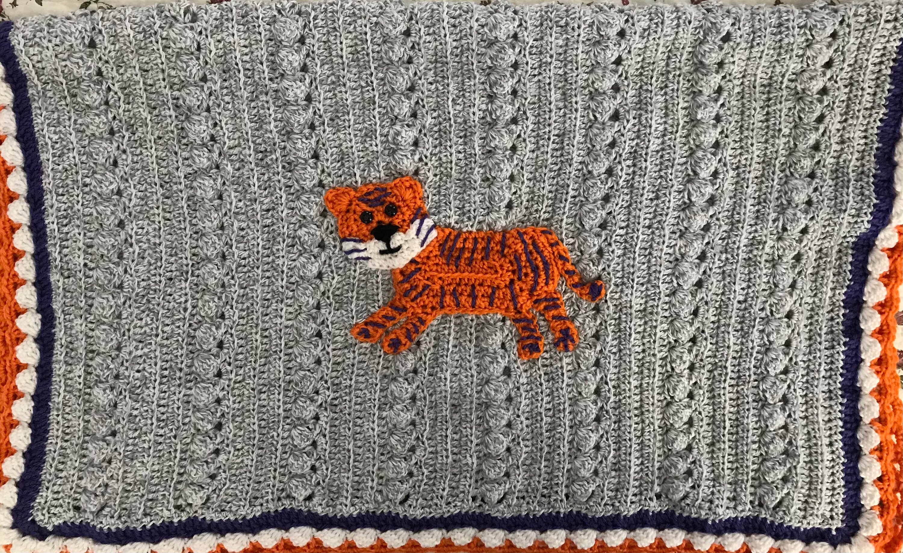 Custom crochet tiger baby blanket 2 sizes you choose Etsy
