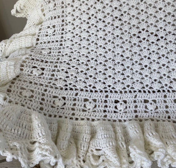 Crochet Baby Blanket: Soft Ruffle Design, Custom Colors, Heirloom Gift
