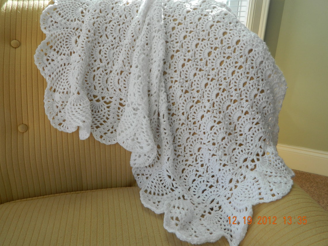 Crochet Pineapple Baby Blanket Handmade Blanket Etsy