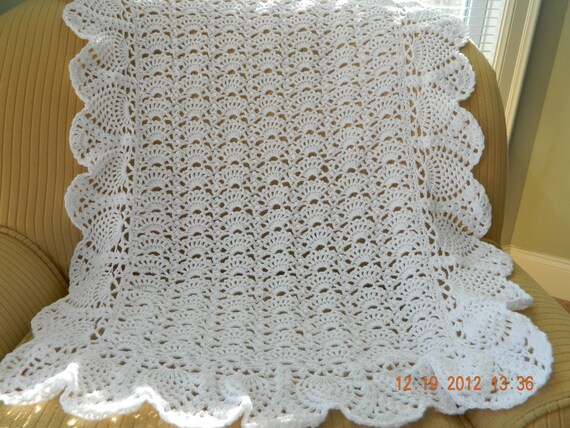 Crochet pineapple baby blanket, handmade blanket, CHRISTENING/BabyShower/Baptism