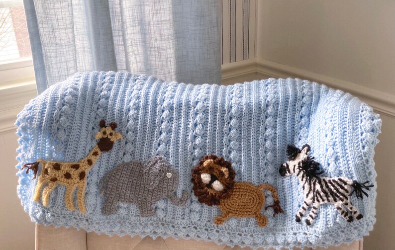 Crochet Jungle Safari Animal Baby Blanket Zoo Many Themes Etsy