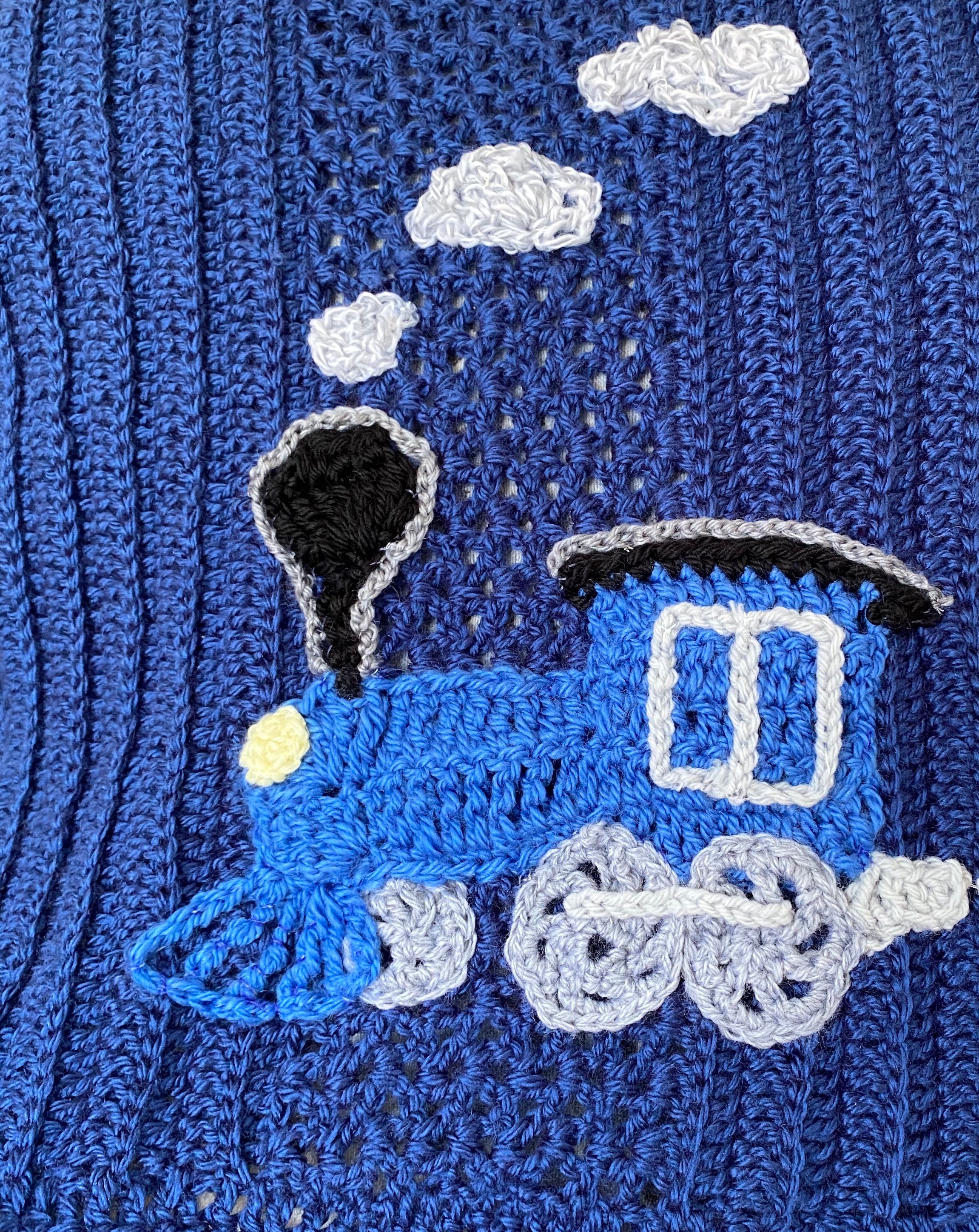 Hand crochet train baby blanket 2 sizes Your choice of Etsy