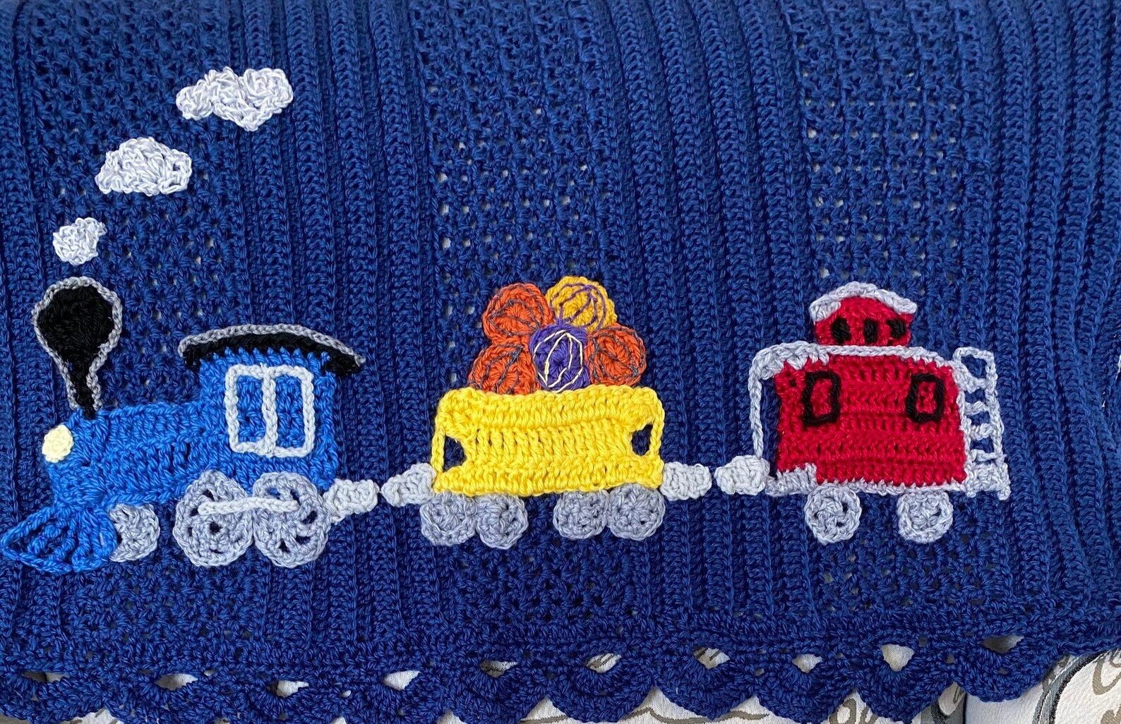 Hand Crochet Train Baby Blanket 2 Sizes Your Choice of Etsy
