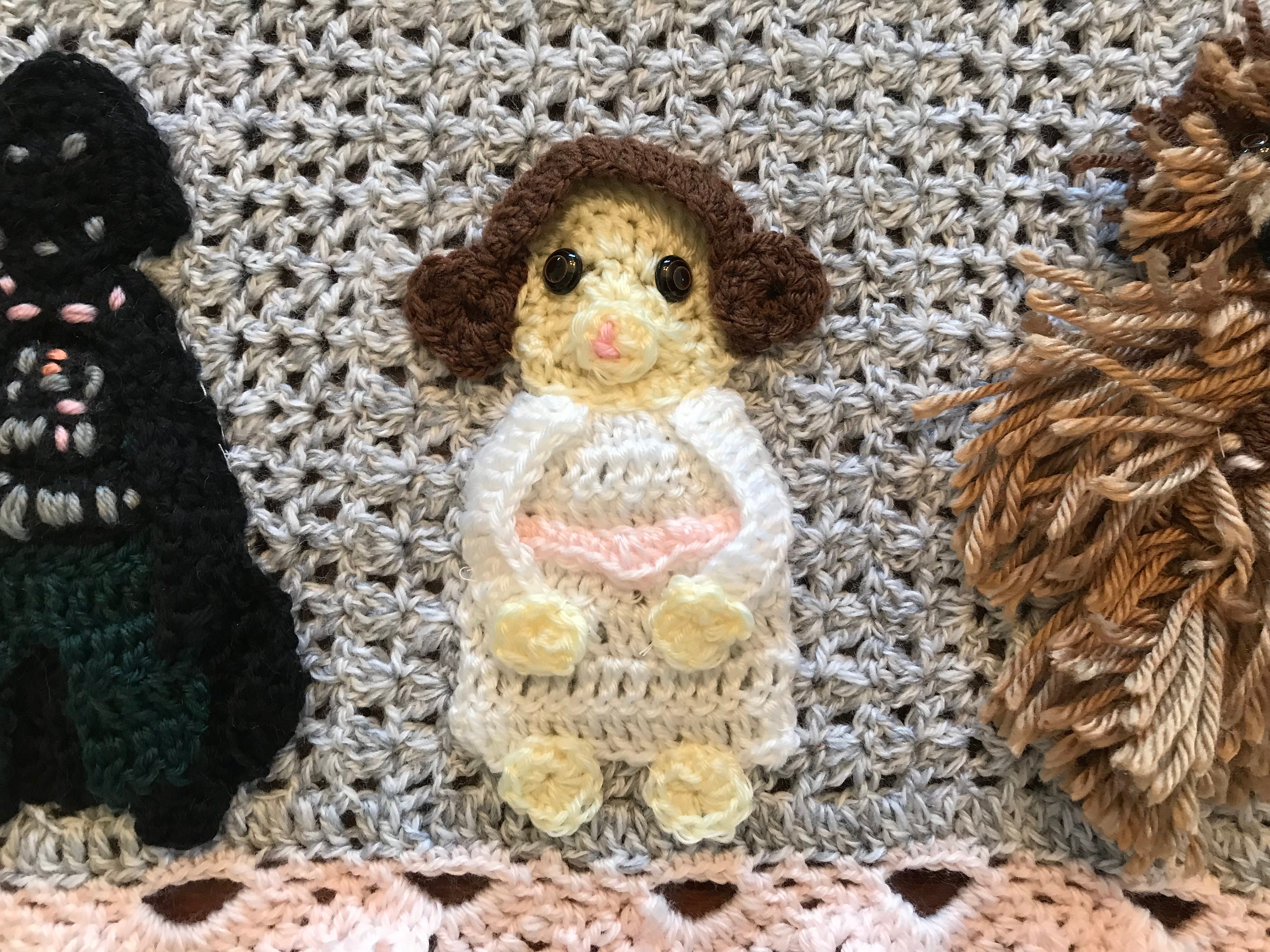 Handmade Star Wars crochet baby blanket,Princess Leia,Storm trooper