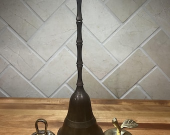 Curated Trio of Vintage Brass Bells – Mid Century Unlacquered Brass Collection