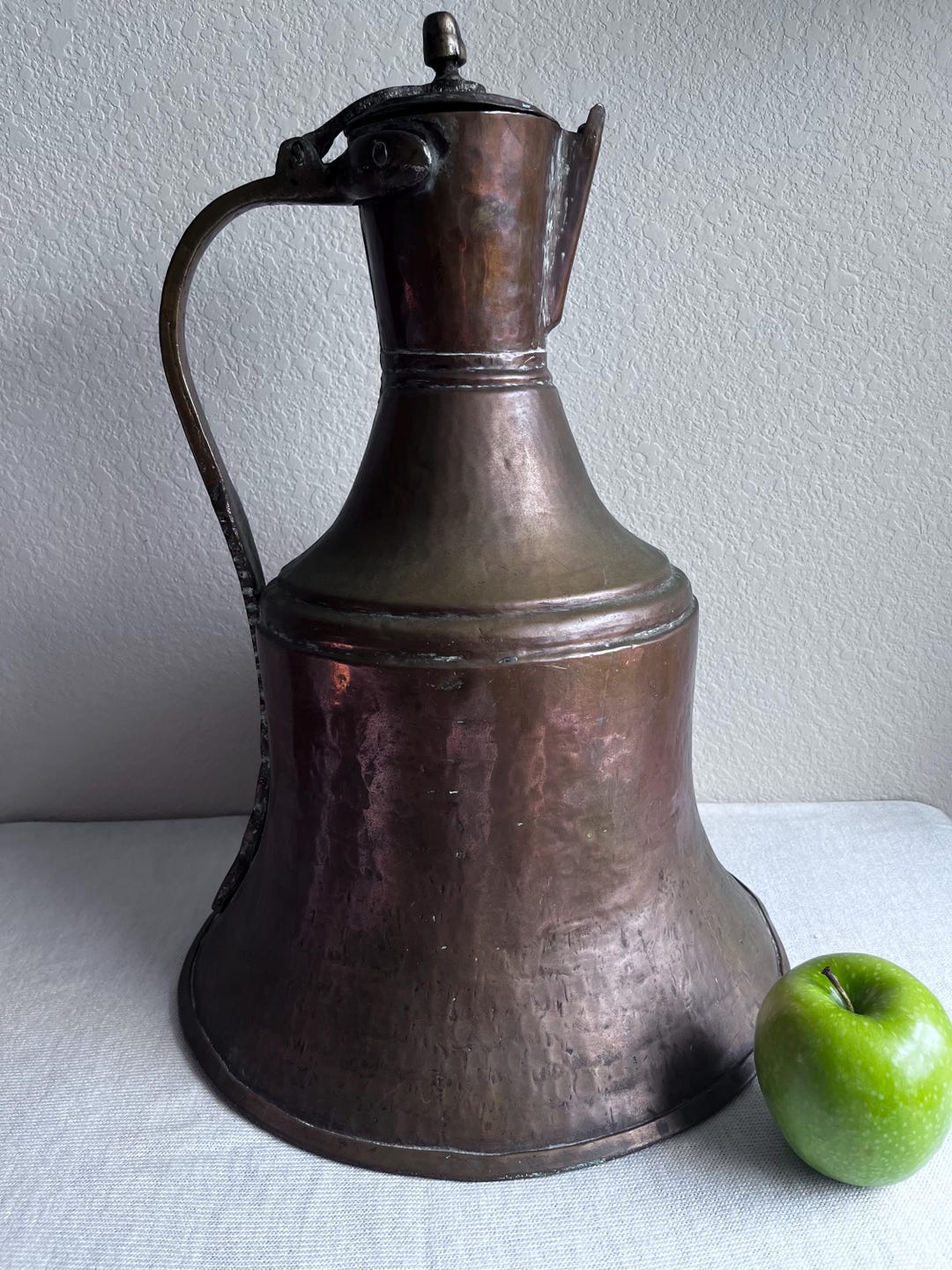 Levantine Decor Hand Hammered Copper Ewer Pitcher • Turkish Levantine Old World Decor ...