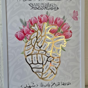 Juz Amma Muurdecoratie – Koran Hart Hifz Tablet – Motivatie voor het leren van de Koran – Gepersonaliseerd met naam – Acryl wanddecoratie