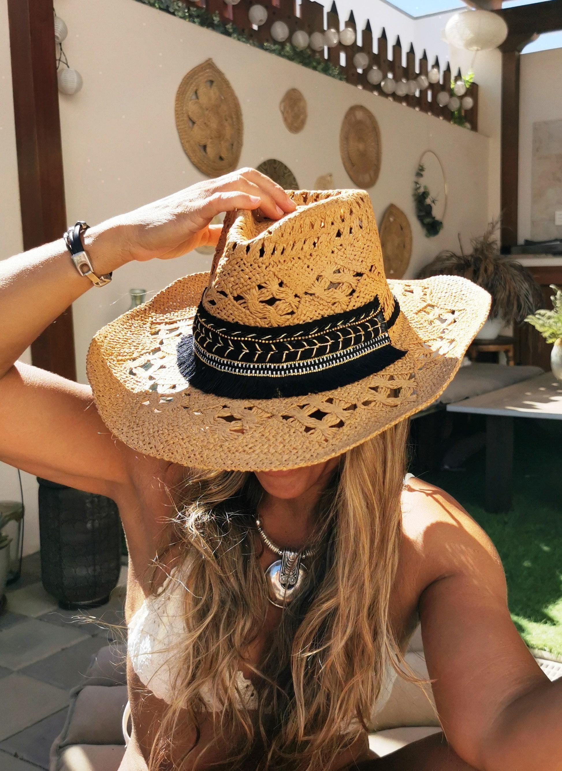 Crochet Raffia Cowgirl Hat - Etsy