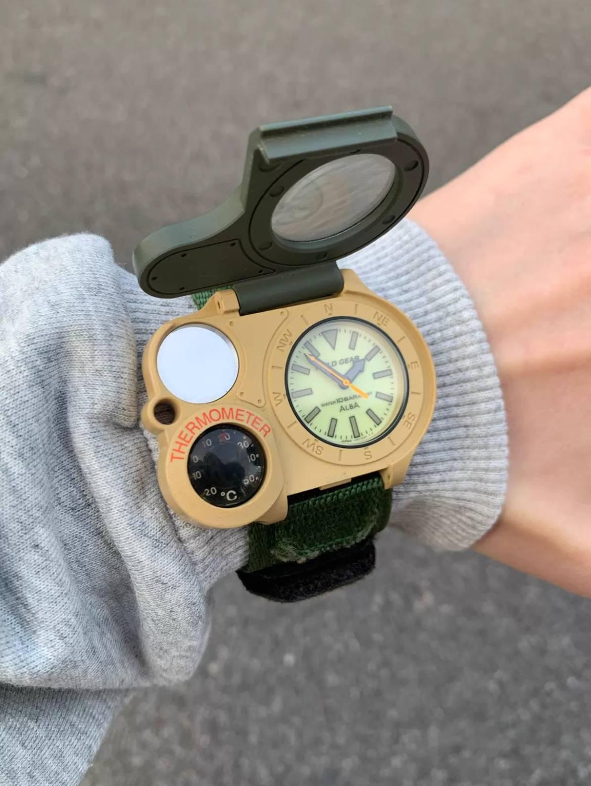 Vintage 90s Seiko Alba Field Gear Watch | Green Tactical Gorpcore