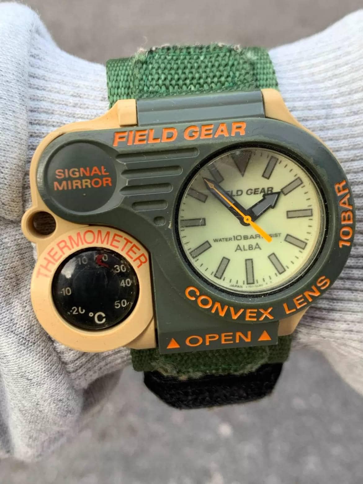 Vintage 90s Seiko Alba Field Gear Watch | Green Tactical Gorpcore