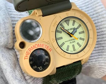 Vintage 90s Seiko Alba Field Gear Watch | Green Tactical Gorpcore