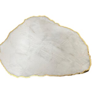 White agate cheese platter - Agate tray - Table decor (12.5 x 8.5 ) inches