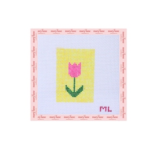 Pink Flower Needlepoint Kit: Beginner Friendly Embroidery