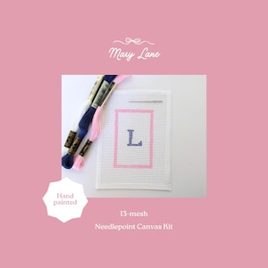 Custom Initial Needlepoint Kit: Beginner Friendly Embroidery