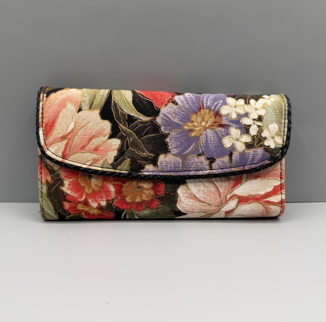 Vintage Avon Oriental Blossoms Wallet, Floral Fabric Clutch Organizer ...