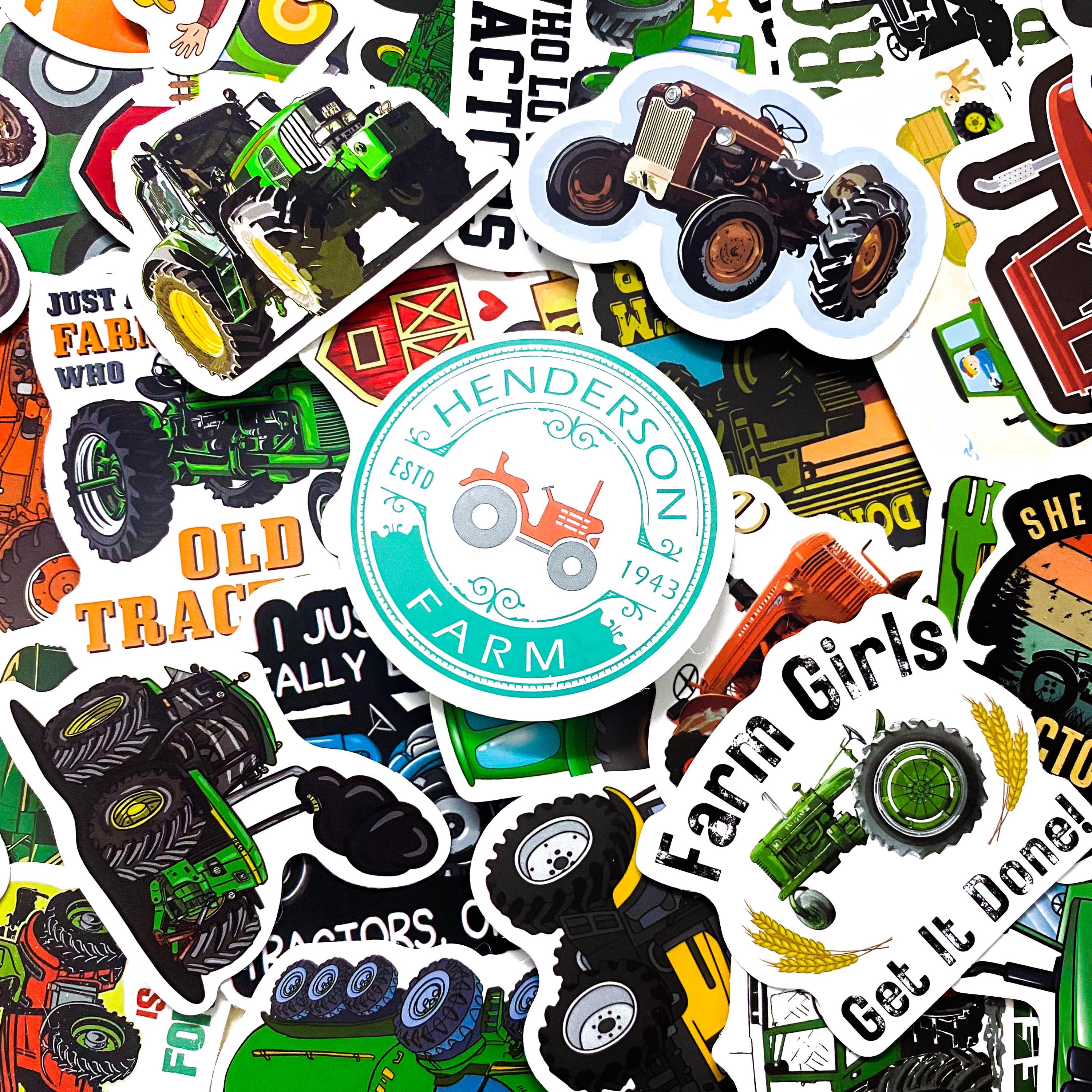 Pack of 50 Farm Tractor Stickers, Green Machine Stickers, Country ...