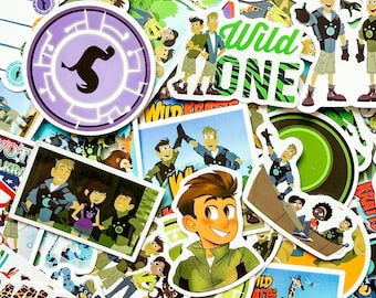 Paquete de 50 pegatinas de Wild Kratts, pegatinas de criaturas poderosas, pegatinas de dibujos animados de animales, pegatinas de naturaleza, pegatinas impermeables para niños y adolescentes.