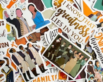 Pack of 50 Hamilton Musical Stickers, Broadway Show Stickers, Theater Quote Stickers, Waterproof Stickers for Hamilton Fans, Adults
