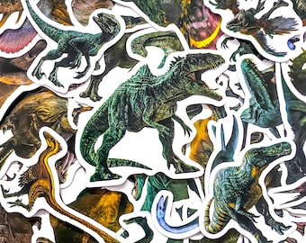 Paquete de 50 pegatinas de dinosaurios, pegatinas realistas de animales prehistóricos, pegatinas de dinosaurios, pegatinas impermeables para portátil.