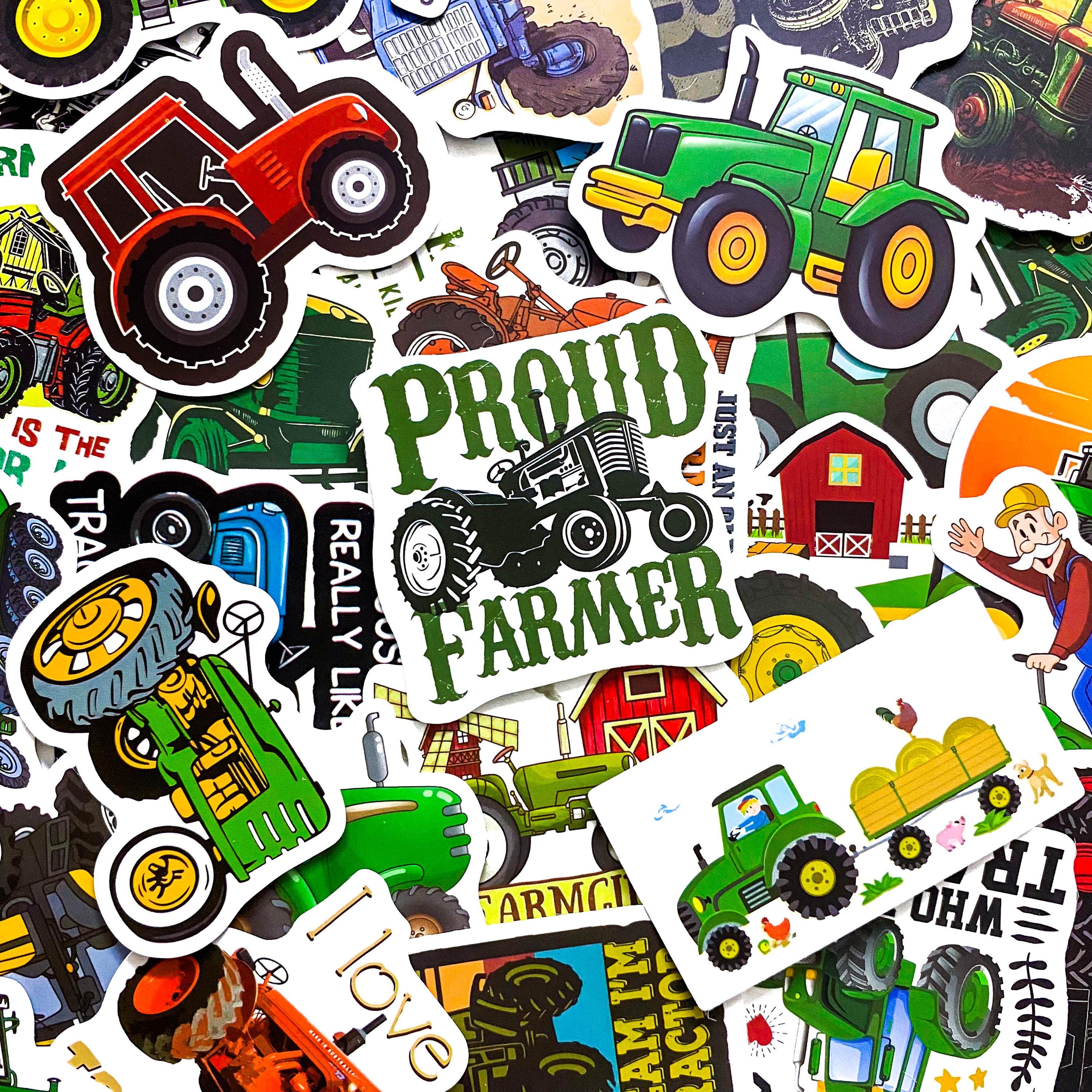 Model Tractor Stickers Pack of 50 Farm Tractor Stickers, Green Machine Stickers, Country ...