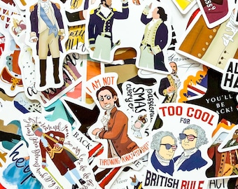 Pack of 50 Hamilton Stickers, Broadway Musical Stickers, Theater Fan Art Stickers, Show Quote Stickers, Waterproof Stickers for Teens