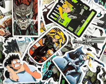 Zestaw 50 naklejek Kaiju nr 8, naklejki z potworami anime, naklejki z mroczną mangą, fajne naklejki anime, wodoodporne naklejki dla fanów anime, dla nastolatków