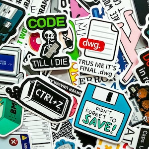Confezione da 50 adesivi per programmatori, adesivi per appassionati di programmazione, adesivi per nerd informatici, adesivi con umorismo tecnologico, adesivi impermeabili per studenti e adulti.