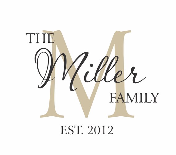 Items similar to Family Name Decal, Vinyl Wall Decals, Custom Name ...