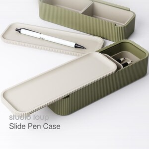 Slide Pen Case 3D Printed Desk Organizer, Modern Pencil Holder Storage Box, Office Desk Accessories, Minimalist Stationery Gift Germany