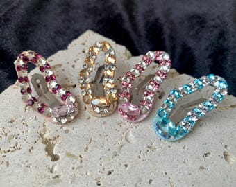 Personalized Heart Dog Snap Clip, Custom Color Snag Free Pin for Yorkie Maltese, Wedding Flower Girl Pet Accessory, Birthday Puppy Gift