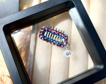 Personalized Dog Bangs Clip, Custom Initial Pet Hair Pin for Shih Tzu, Non Slip Face Hair Barrette, Luxury Rhinestone Dog Jewelry Gift