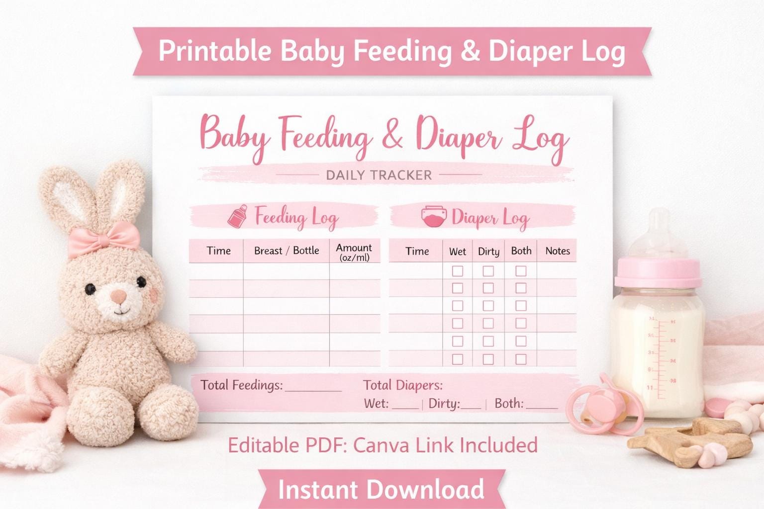 Baby Feefing Tracker Printable – Newborn Feeding & Diaper Log - Etsy