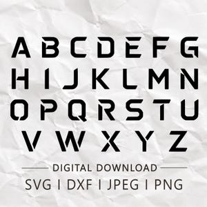 Modern alfabet SVG | CNC metalen letters | Lasergesneden lettertype