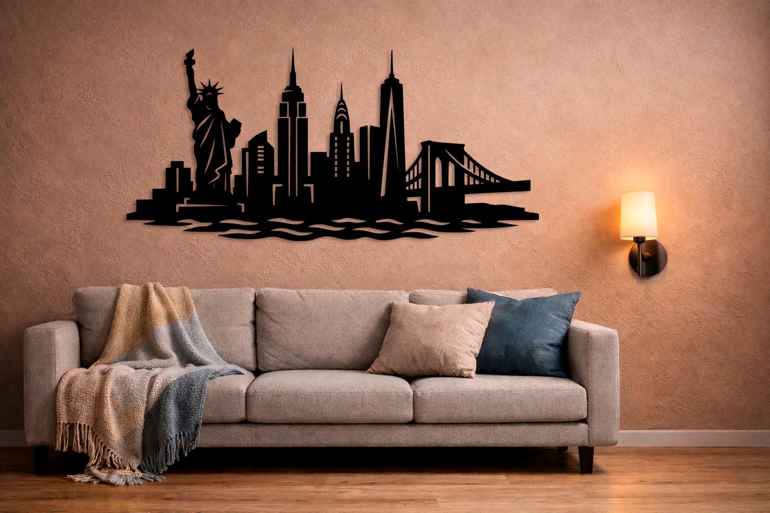 New York SVG | NYC Skyline Laser Cut File | Statue of Liberty | City ...