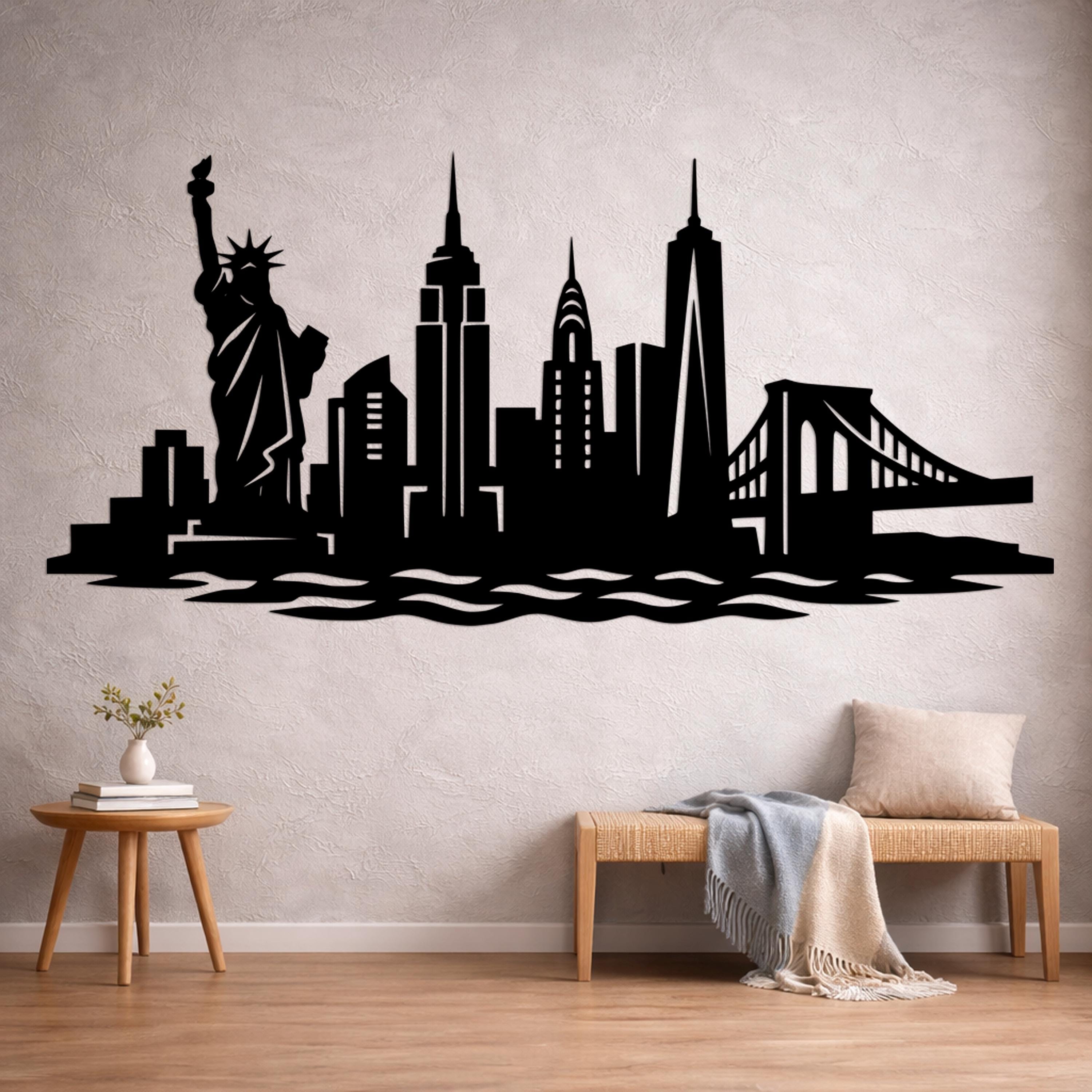 New York SVG | NYC Skyline Laser Cut File | Statue of Liberty | City ...