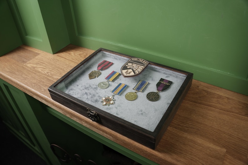Engraved US Air Force Medal Display Case, Custom Military Shadow Box ...